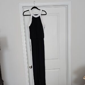 Black and White Sleeveless Jumpsuit